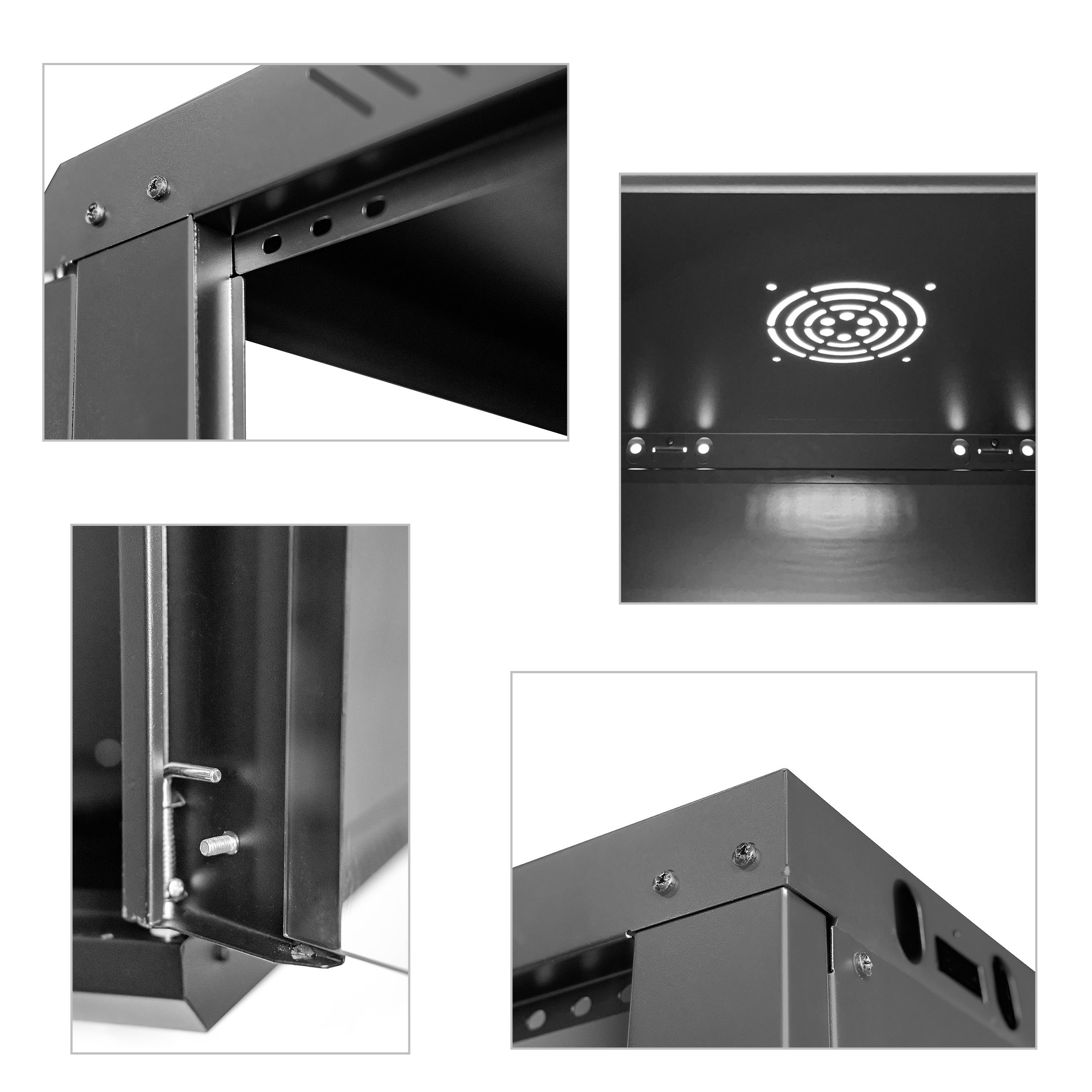Wall Mount Data Cabinet |12U 500mm Deep 19 inch Rackmount Black Flat-packed