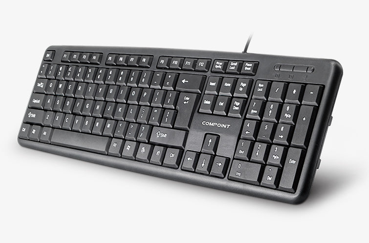 Full size Black Standard USB Keyboard, Compoint, box qty 20