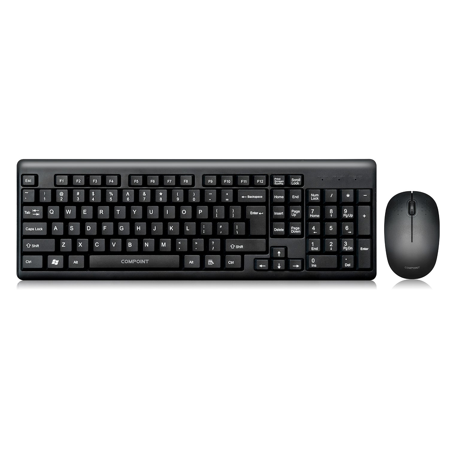 Compoint 2.4Ghz Wireless Keyboard and Mouse Set - Black (CP-KM007W-V2)