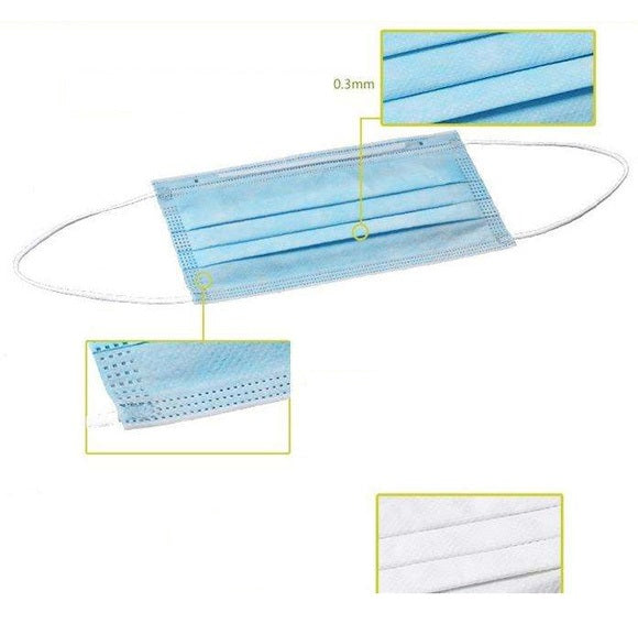 3 Layer / 3 Ply Disposable Face Mask (Pack of 50)