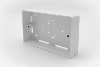 Back Box Double Socket - Double Gang Back Box - 32mm deep - White