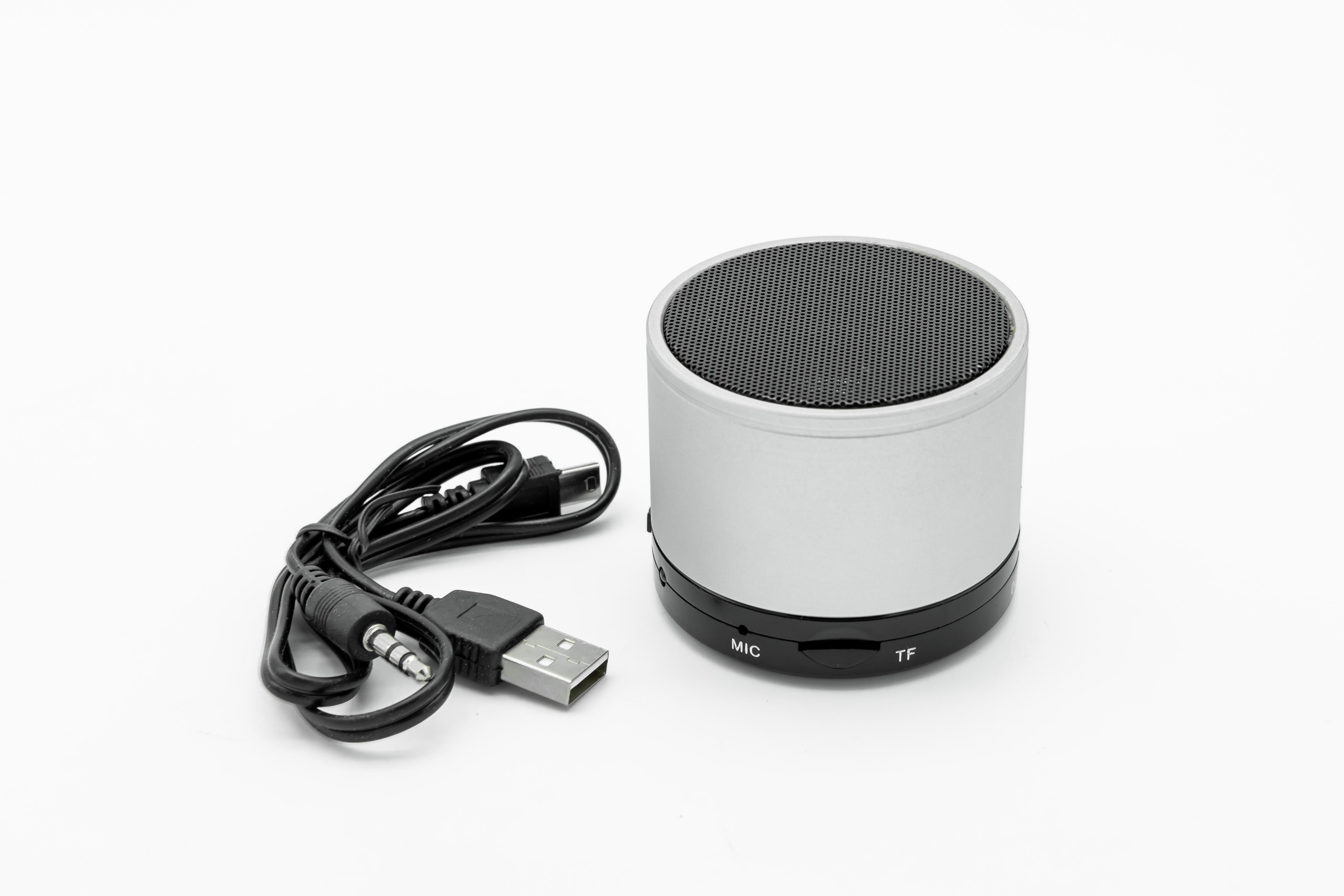 Bluetooth Cylinder Speaker - Silver - Netbit UK