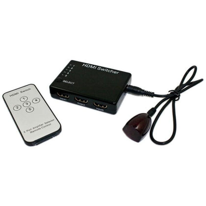 5 Port HDMI Switch (5 Inputs, 1 Output) with remote control - Netbit UK