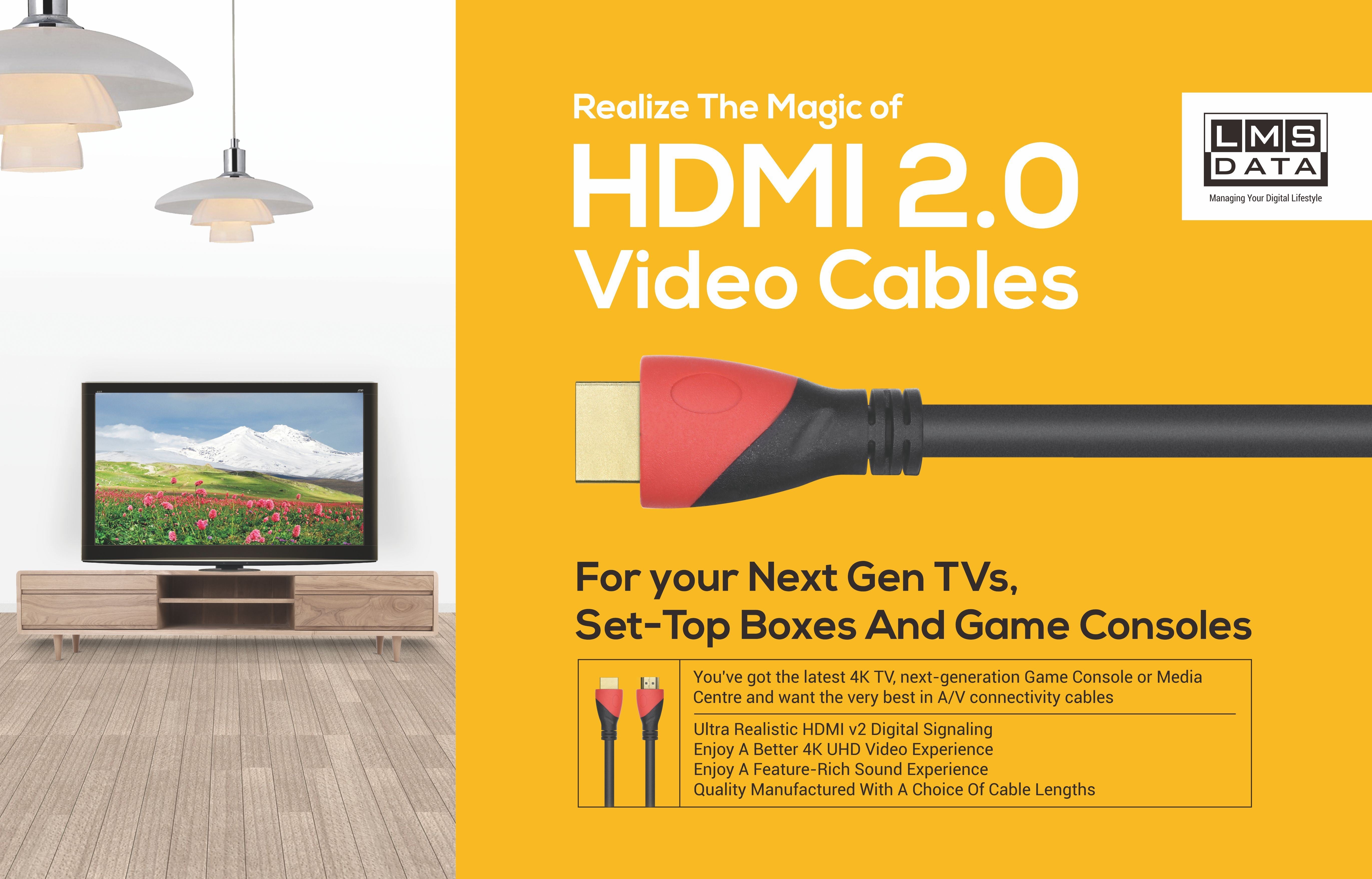 HDMI2.0 Cable - 10.0m (PE bag) - Netbit UK