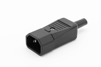 IEC C14 Male Plug Re-Wirable Inline Connector - 10A @ 230V - Netbit UK