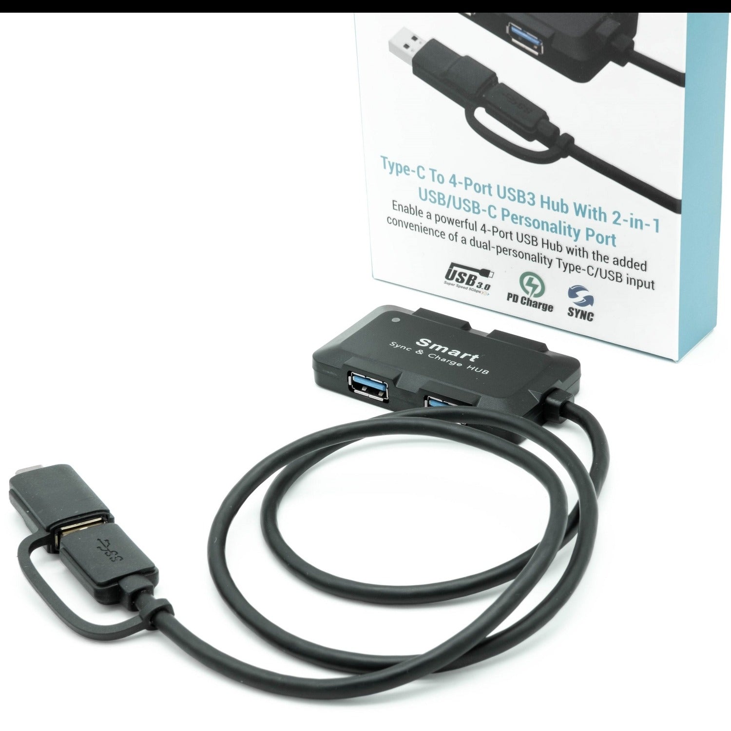 USB3.0 Type-C to 2 in 1 USB3.0 Hub - Netbit UK