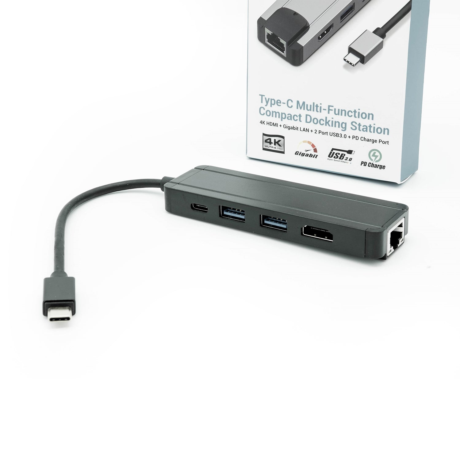 USB3.0 Type-C Dock Station with 2 x USB3.0, HDMI, Gigabit Ethernet & PD Charge Port