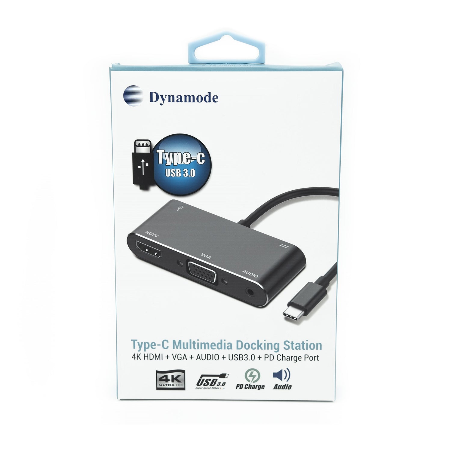 USB Type-C to VGA and 4K HDMI Adapter with Integral PD Charge Port
