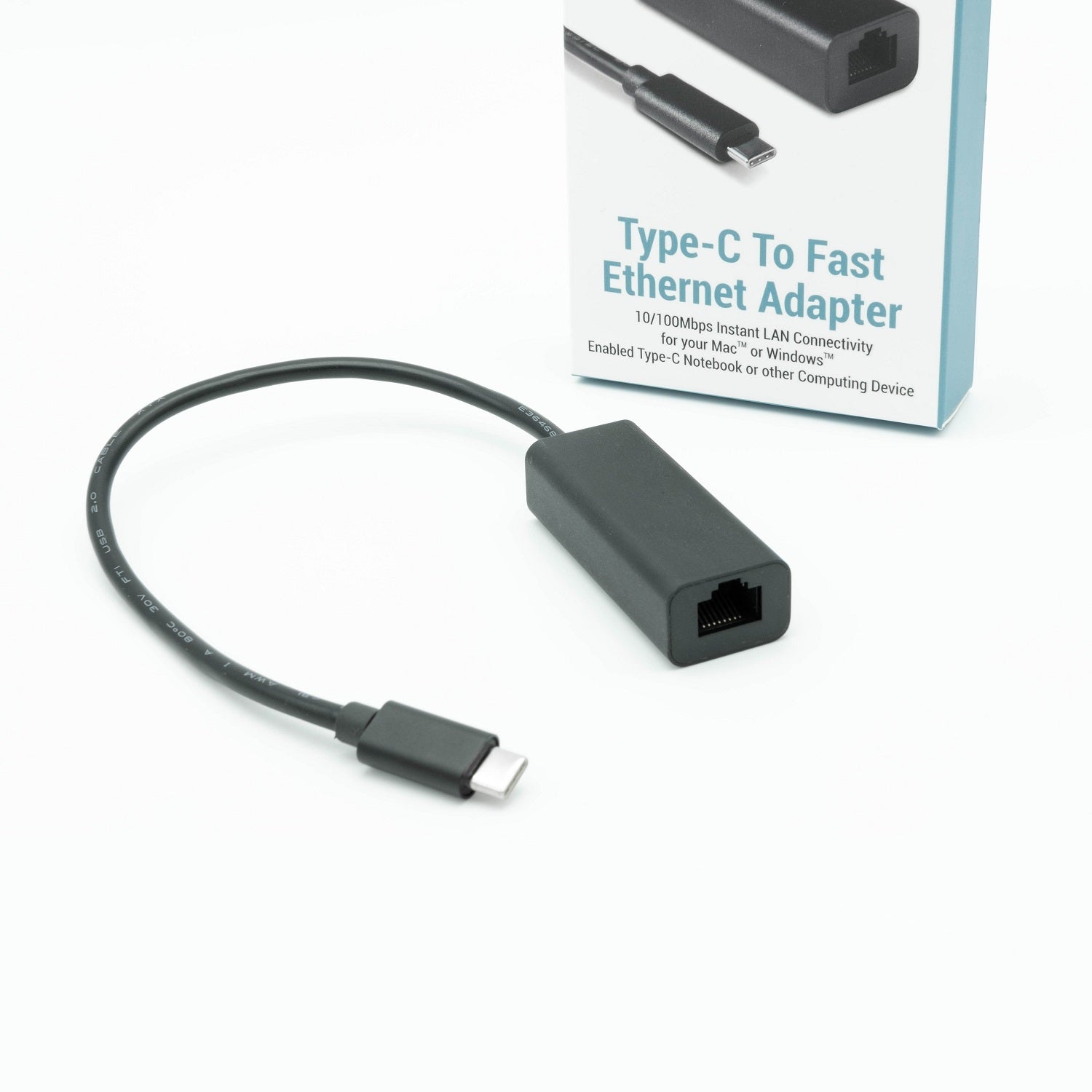 USB Type-C to RJ45 Fast Ethernet 10/100 LAN Adapter