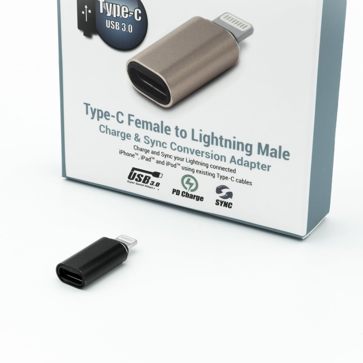 USB Type-C Female to Lightning (tm) Male Sync Charge Adapter
