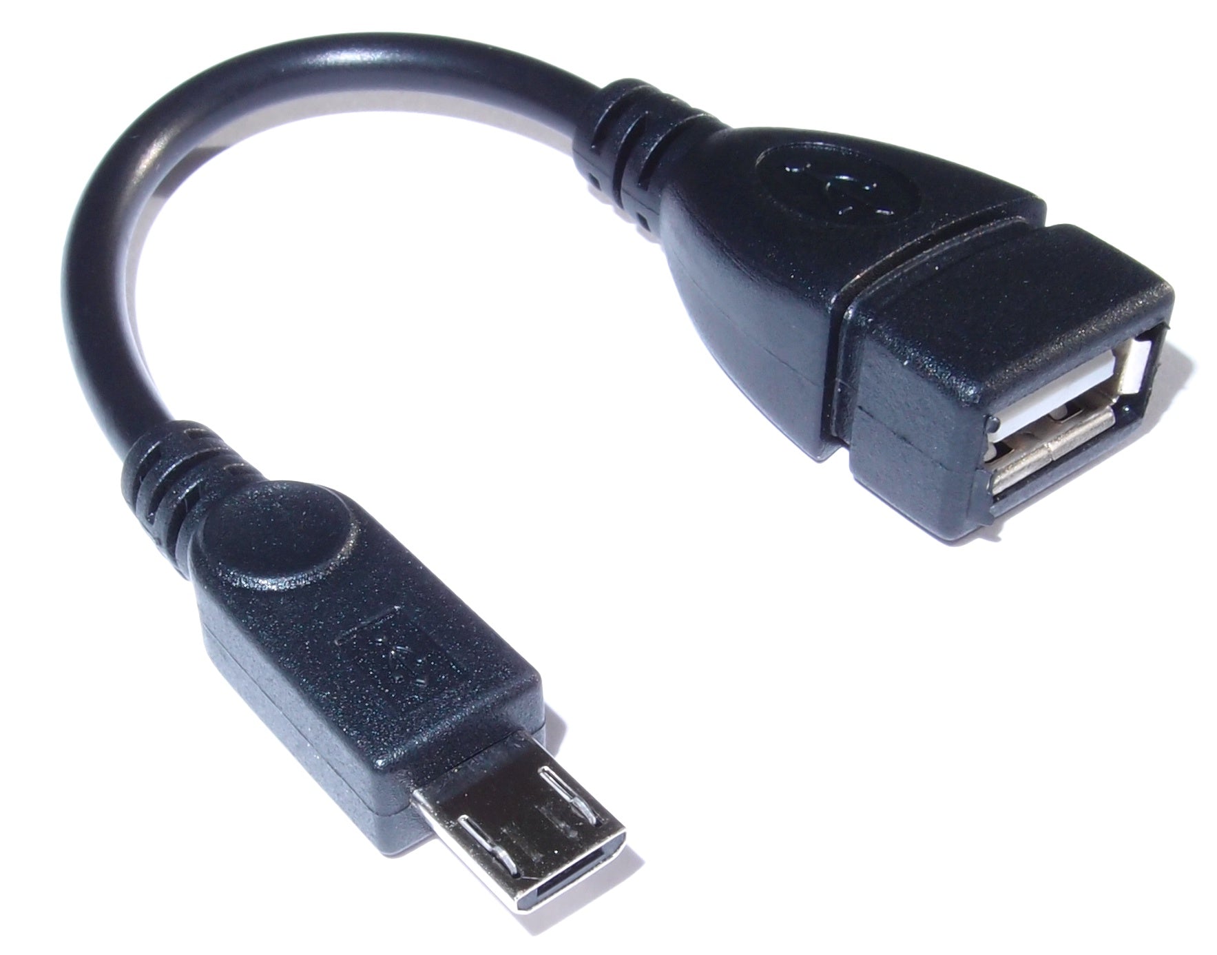 USB 2.0 Cable - USB Female to Micro USB, Black 10cm