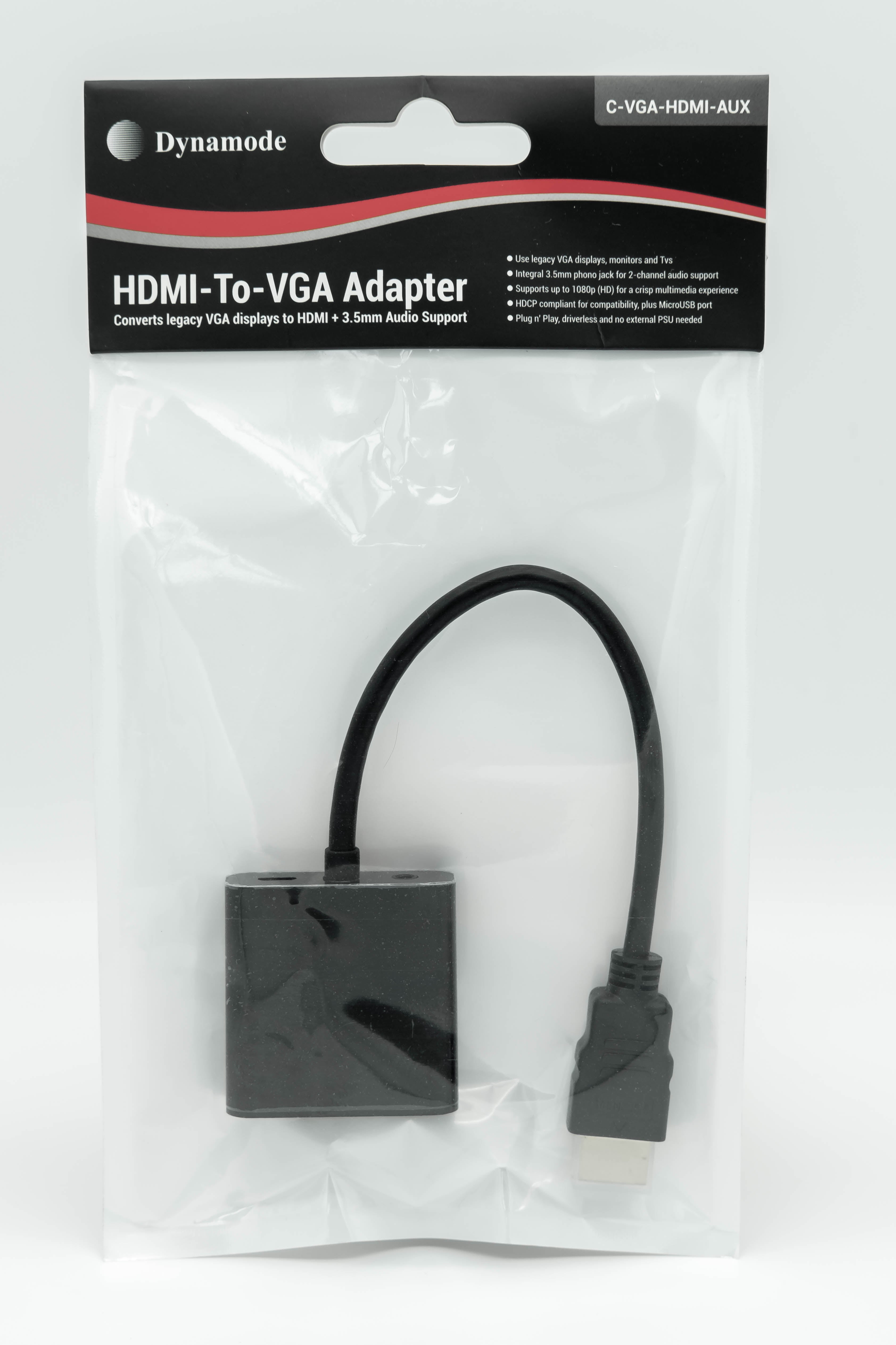 HDMI Male to VGA Female Adaptor with AUX - Netbit UK