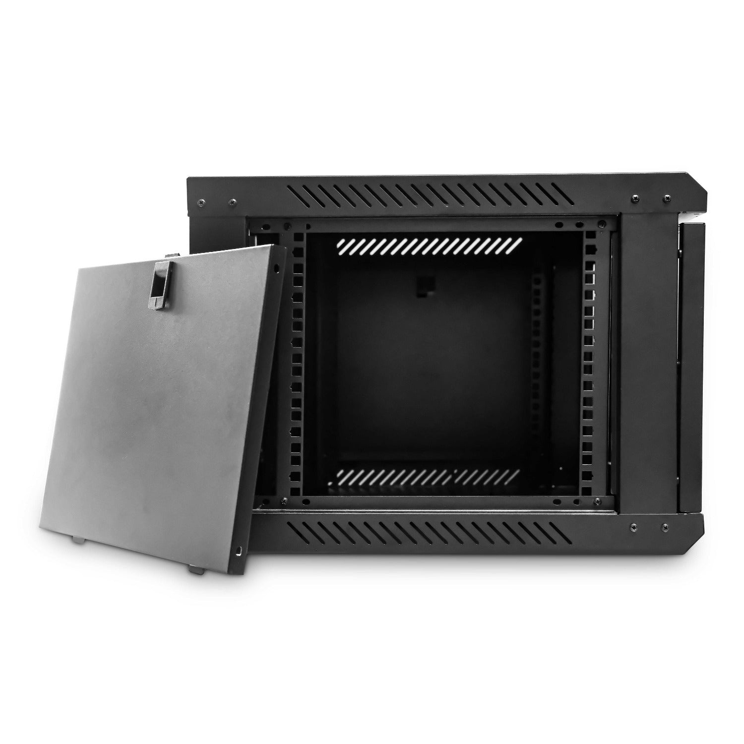 left-side view of CAB-C6 Wall Mount  Network Cabinet with its left panel dismantled.