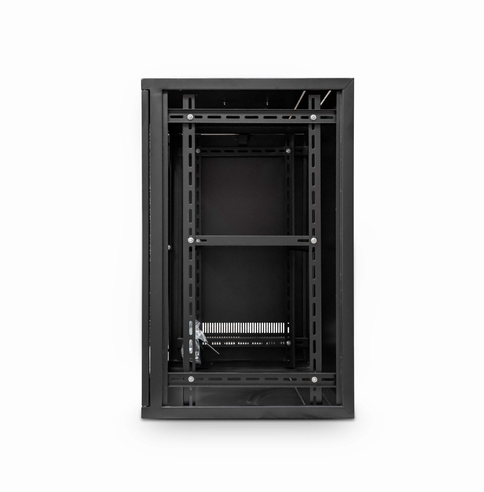 21U 450mm 19" Data Rack Wall Cabinet w/ Shelf - Black - Netbit UK