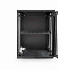 15U 450mm 19" Data Wall Cabinet w/ Shelf - Black | 15U Wall Cabinet
