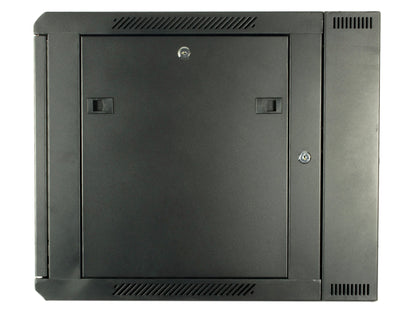 12U 550mm Double Sectioned Data Wall Comms Cabinet (450+100mm) - Black - Netbit UK