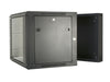 15U 550mm Double Sectioned Data Wall Comms Cabinet (450+100mm) - Black