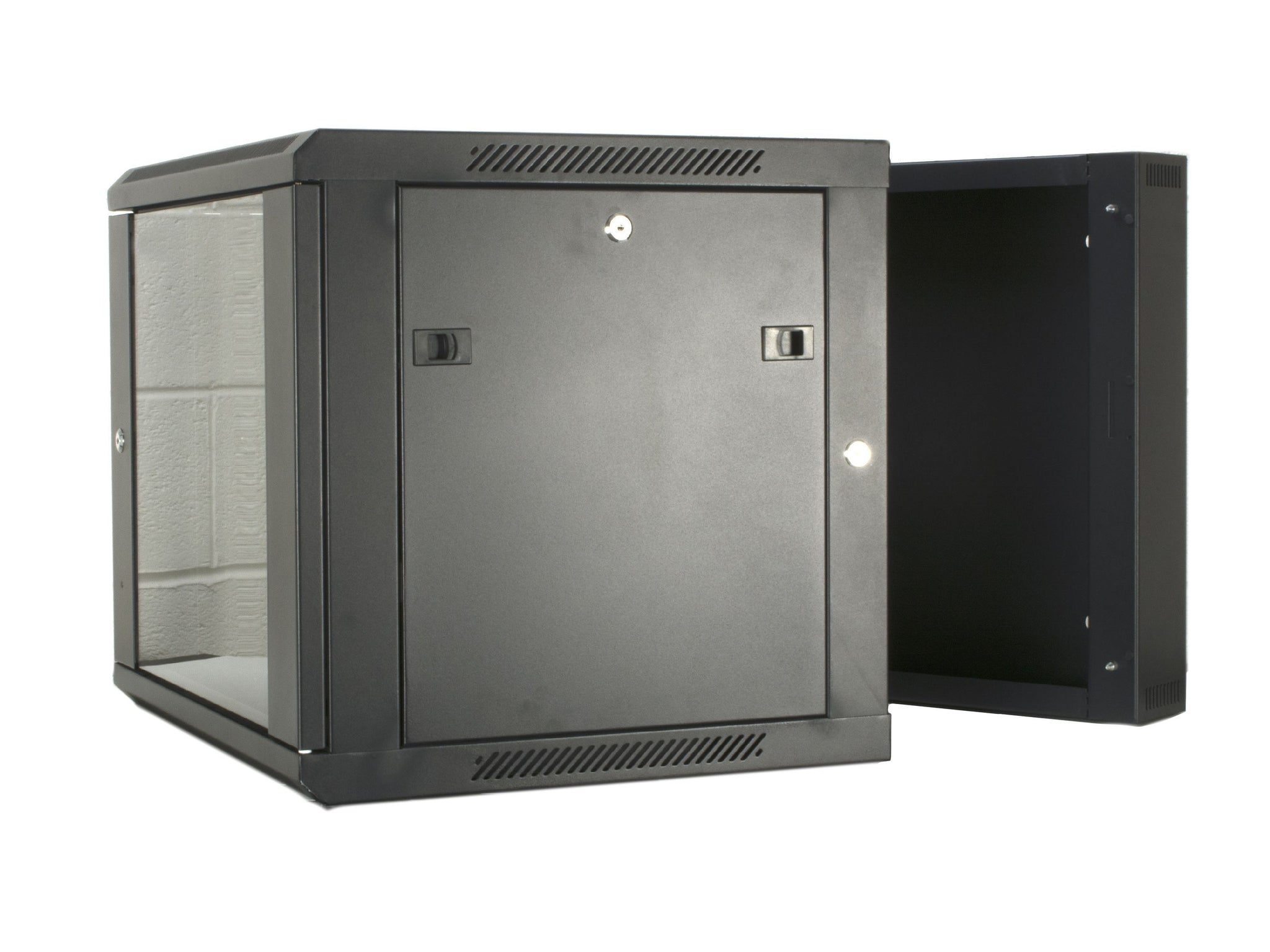 9U 550mm Double Sectioned Data Wall Comms Cabinet (450+100mm) - Black