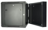 12U 550mm Double Sectioned Data Wall Comms Cabinet (450+100mm) - Black