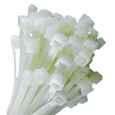White Cable Ties 4.8mm wide x 250mm long - Bag of 100