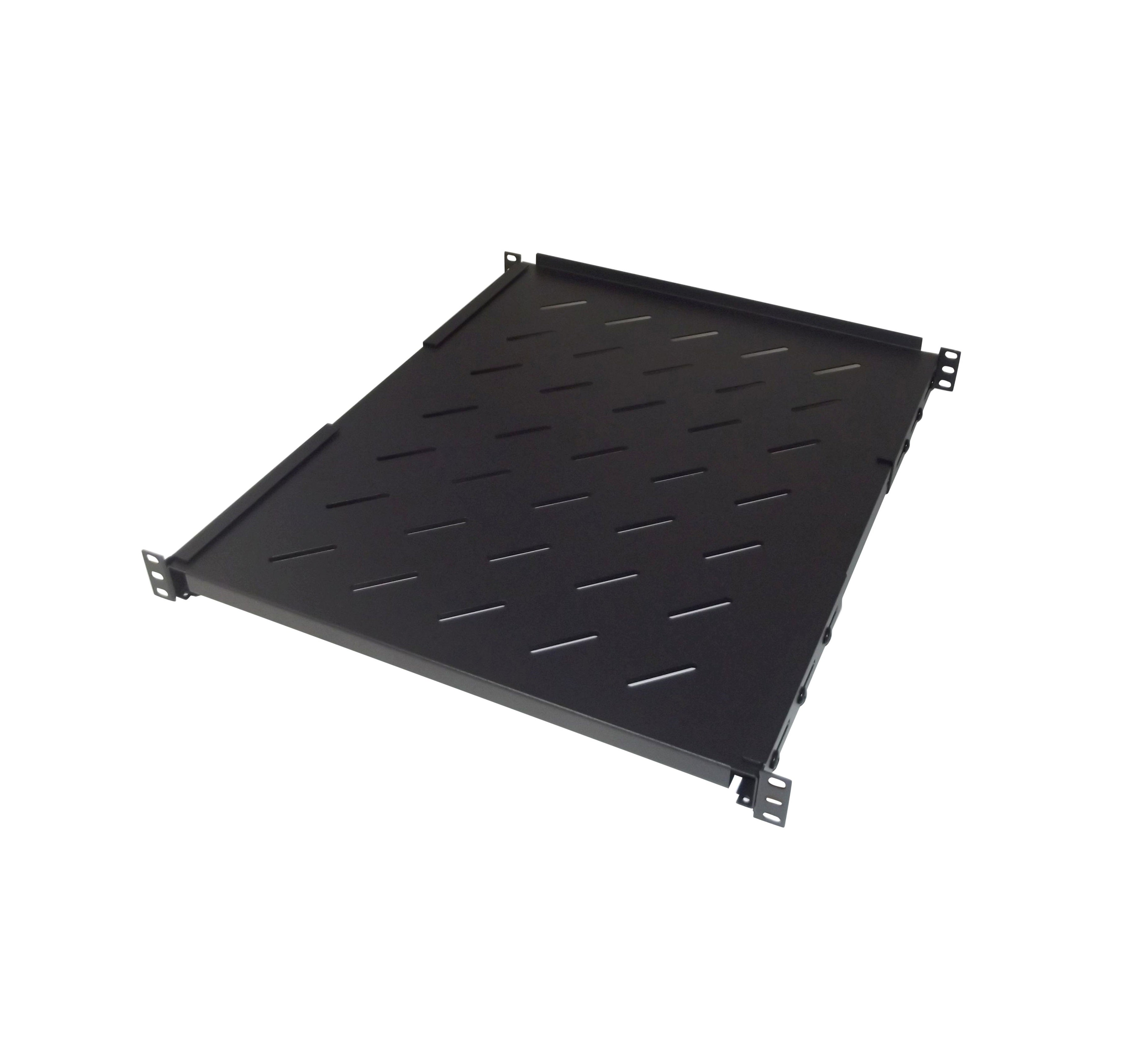 19" 1U Universal Adjustable Shelf 550mm (Extension & Recess up to 180mm) - Vented - Black