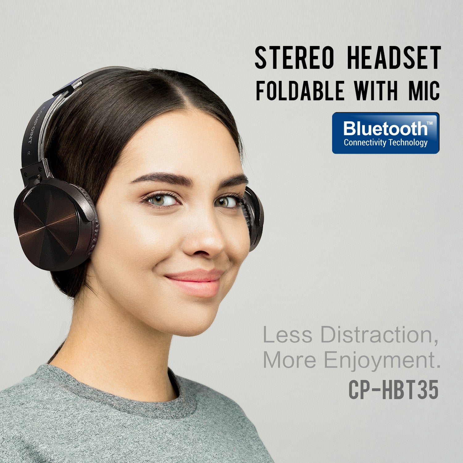 Bluetooth 4.0 Fold-able Stereo Headphones with Active Noise Cancallation - Black - Netbit UK