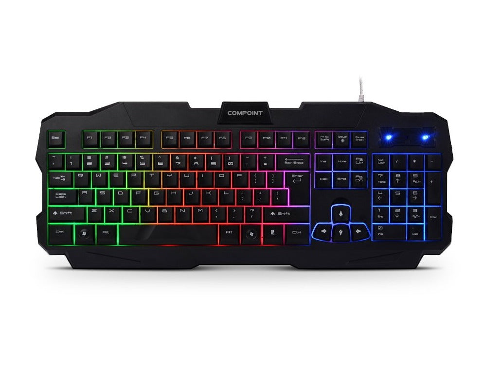 Compoint USB RGB Gaming Keyboard with 3 Colour LED back light -Netbit UK