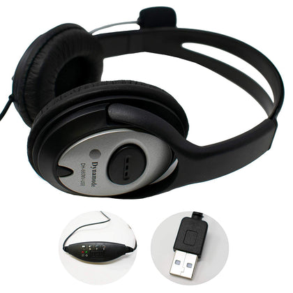 Stereo Headset & Microphone - Full Ear - USB - Netbit UK