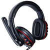 Red & Black Stereo Headphones with Microphone - Braided Cable & Inline Volume control, 2m 3.5mm jack/s - Full Ear