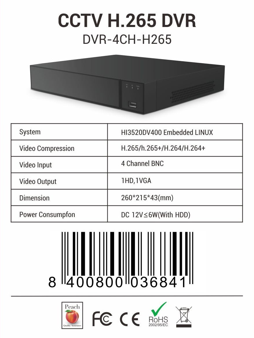 4 Channel H.265/H.265+ 5-in-1 DVR - Netbit UK