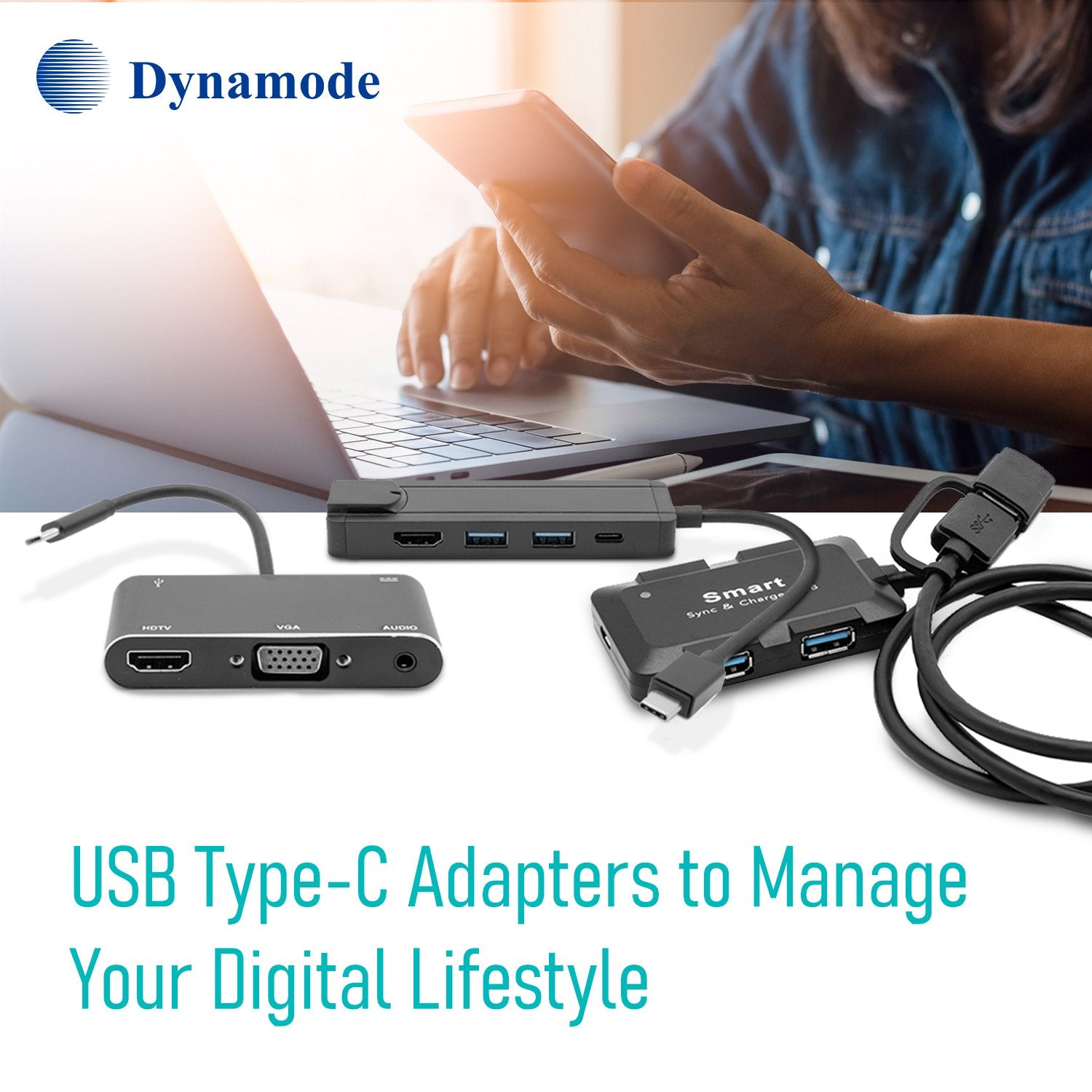 USB3.0 Type-C to 3 Port USB3.0 Hub & Card Reader
