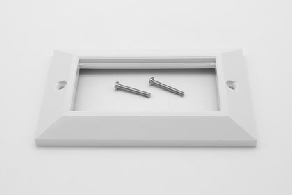 2 gang outlet cover - Bevelled Double Gang (4 Slot) Faceplate for 4 x Euro Modules - White