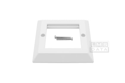 Bevelled Single Gang (2 Slot) Faceplate for 2 x Euro Modules - White (EFP-SINGLE-W)