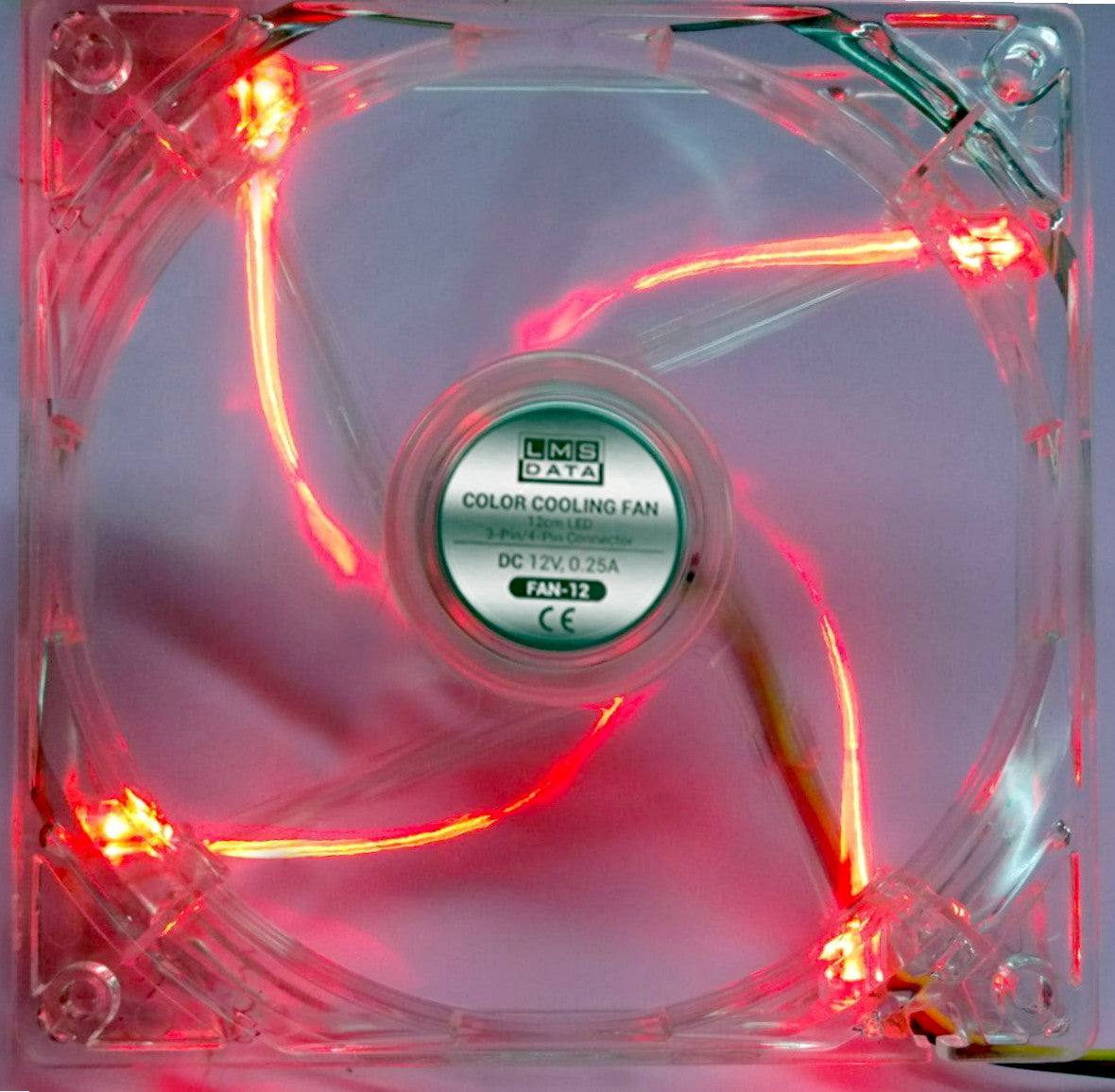 120mm LED Case Fan, 4-Pin/3-Pin - Red - Netbit UK