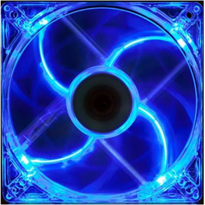 140mm LED Case Fan, 4-Pin/3-Pin - Blue - Netbit UK