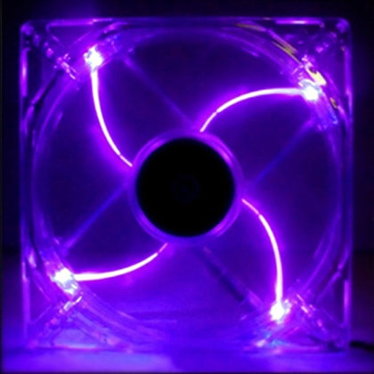 140mm LED Case Fan, 4-Pin/3-Pin - Purple - Netbit UK