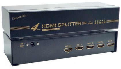 4 Port HDMI Splitter v1.4 High Speed / 3D / ARC / Ethernet - Netbit UK