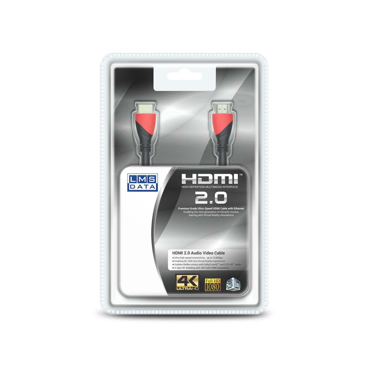 High Speed 4K HDMI2.0 Cable - 2.0m (Retail Blister) - Netbit UK