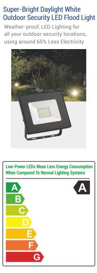 20W LED Flood Light - 1600LM / Lumens (IP65) 2835 - Netbit UK