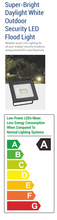 30W LED Flood Light - 2400LM / Lumens (IP65) 2835 - Netbit UK
