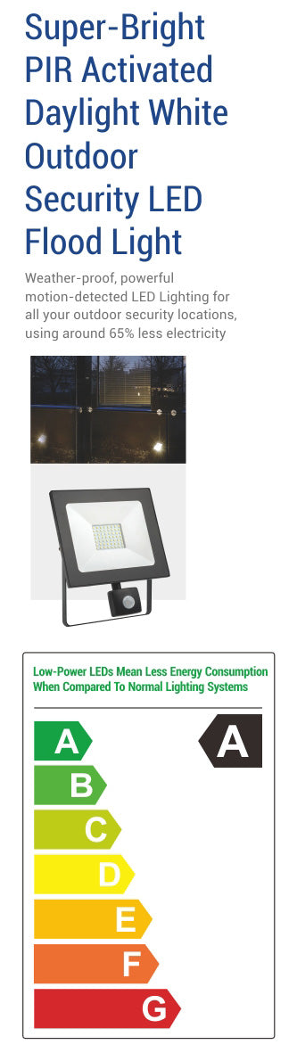 50W LED Flood Light with Sensor - 4000LM / Lumens (IP44) 2835 - Netbit UK