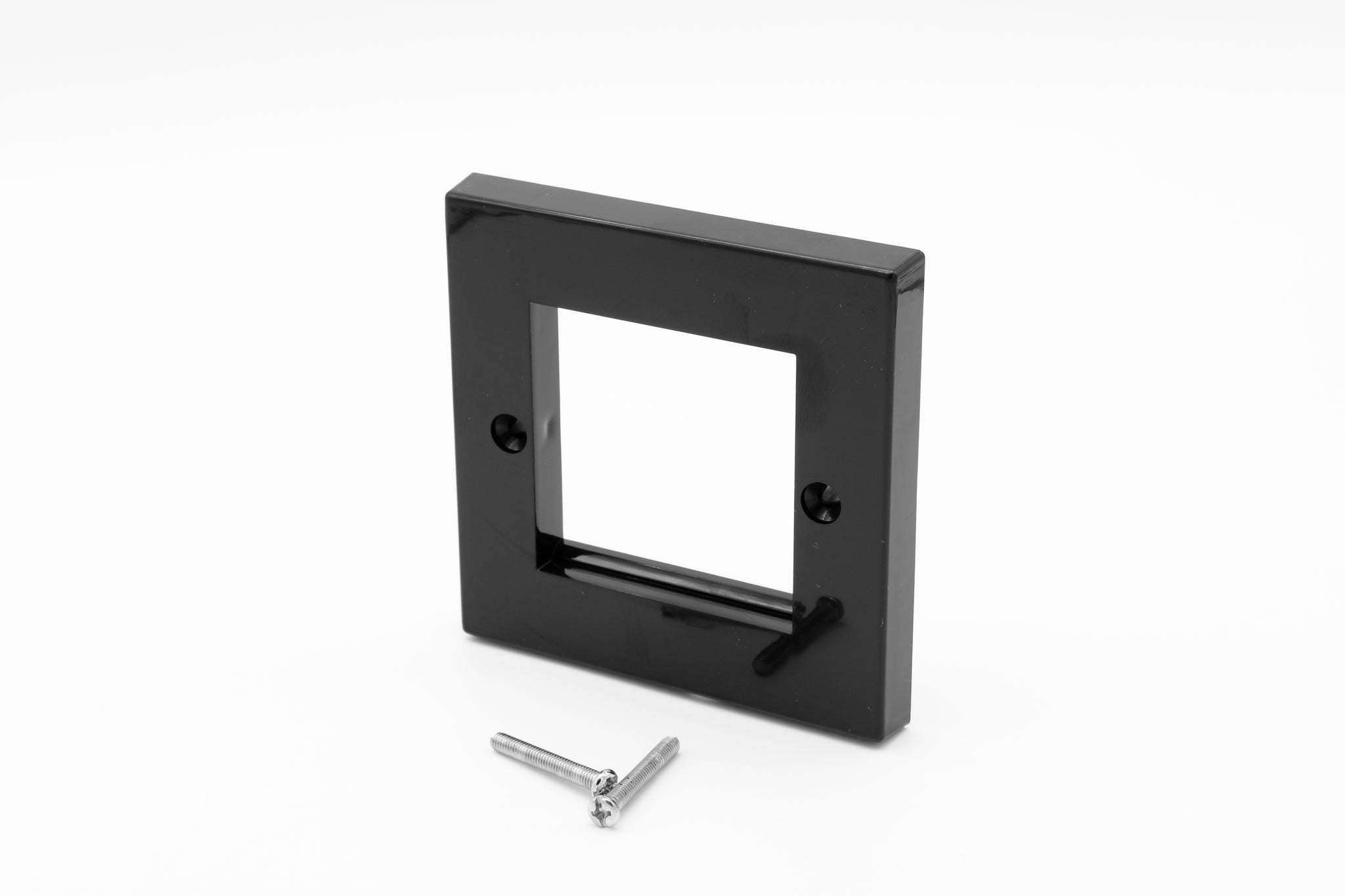 Low Profile Single Gang (2 Slot) Faceplate for 2 x Euro Modules -  Black (LP-SGFP-T-N-BLK)