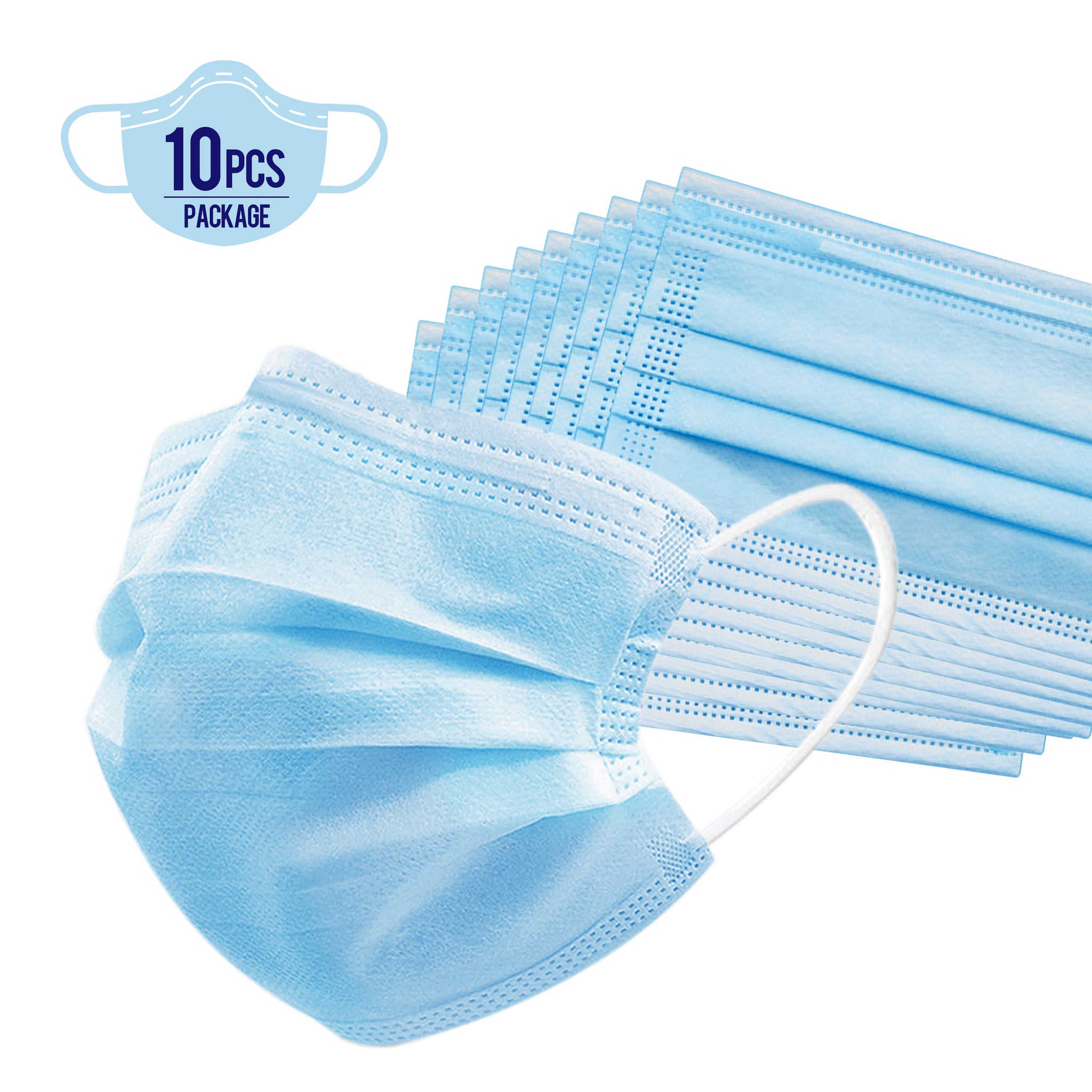 3 Layer / 3 Ply Disposable Face Mask (Pack of 10)