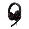 Red & Black Stereo Headphones with Microphone & Inline Volume control, USB 2m - Full Ear