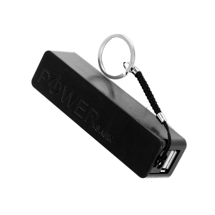 Power Bank - Portable USB/Mini USB Charger with Keychain 2000mAh - Black