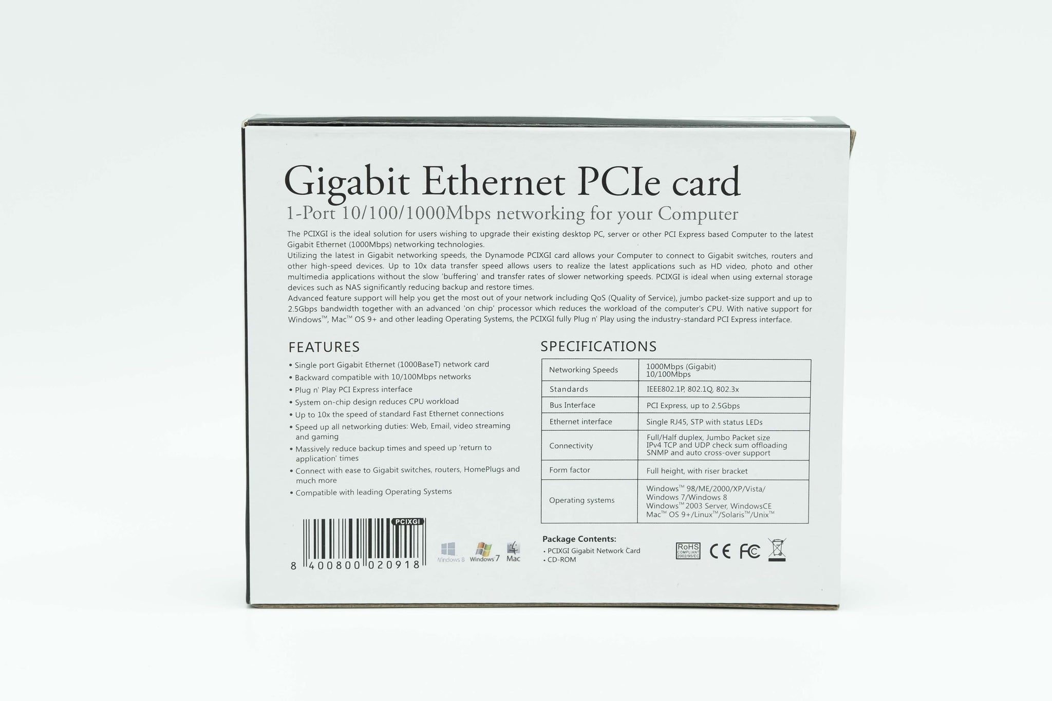 10/100/1000Mbps Gigabit Network PCI Express Card