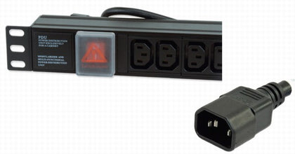 16 Way Horizontal 10A IEC13 PDU to IEC 14 Plug - Netbit UK