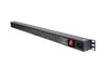 1U 19" 12 Way Vertical Switched UK 13A Sockets & C20 Inlet PDU with Surge Protection (Rackmount)
