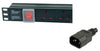 1U 19" 8 Way Vertical Switched UK 13A Sockets to IEC14 Plug PDU (Rackmount)