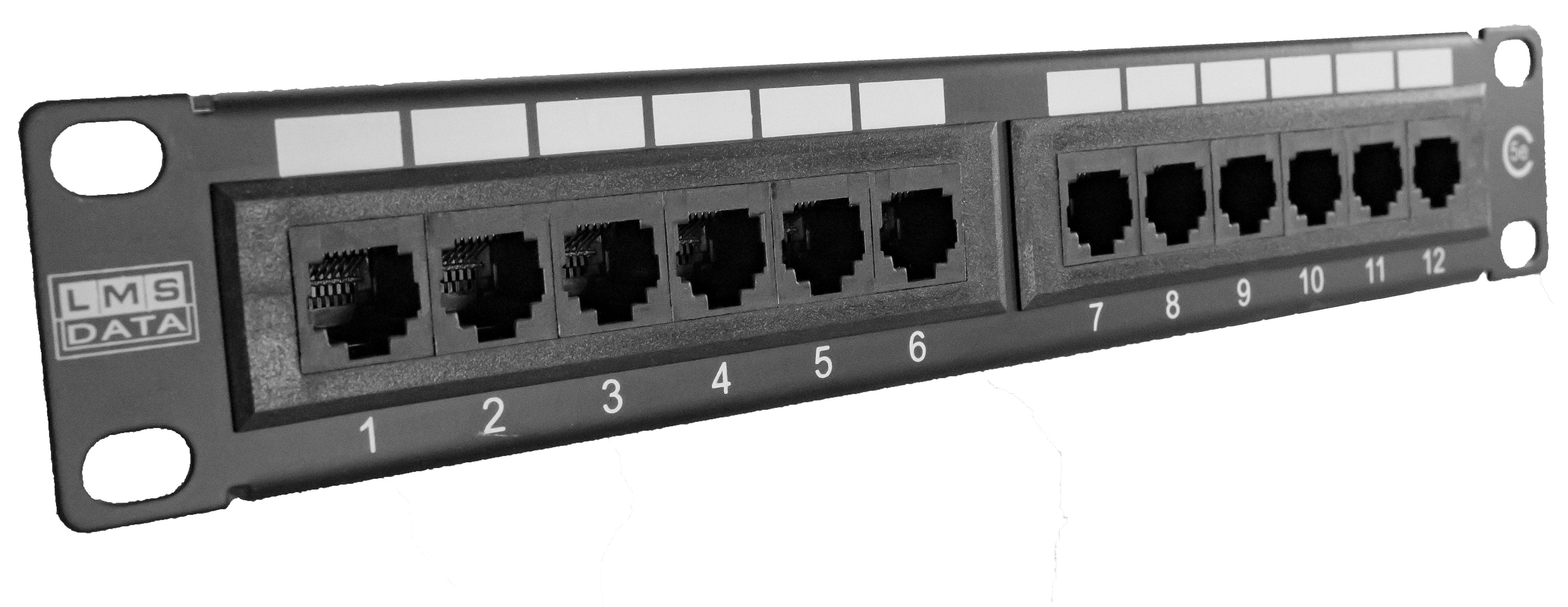 1U 10" 12 Port CAT5e SOHO Patch Panel (UTP) - Netbit UK